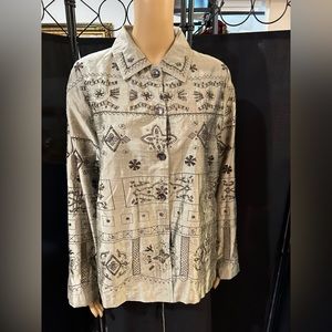 Vintage Chico’s gold/tan beaded and embroidered jacket. Sz 2 (Chico’s sz Large)